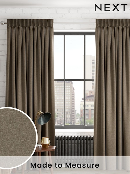 Khaki Green Cosy Chenille Made to Measure Curtains (AB9495) | £100