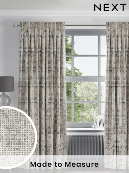 Silver Collection Luxe Heavyweight Cut Velvet Abstract Made to Measure Curtains (AB9500) | £151