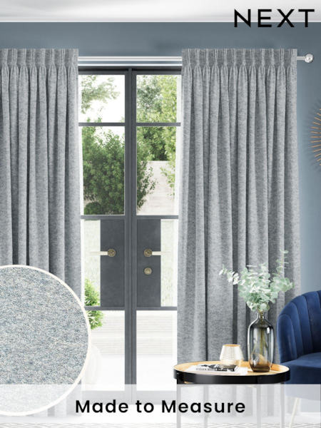 Blue Cosy Texture Made to Measure Curtains (AB9502) | £91