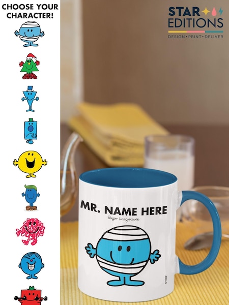 Star Editions Mr Men Personalised Colour Handle Black Mug (AB9529) | £20