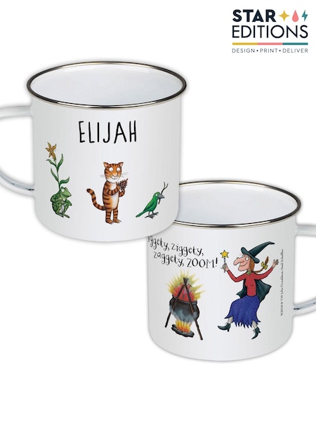 Star Editions Personalised Room On The Broom Iggity Ziggity White Enamel Mug (AB9534) | £15