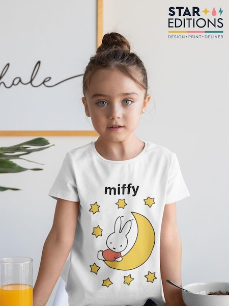 Star Editions Personalised Miffy Shining Bright White 100% Cotton T-Shirt (AB9540) | £15