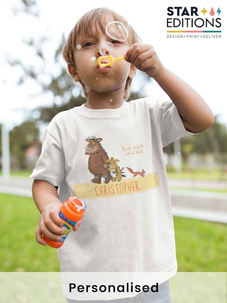 Star Editions White Personalised Gruffalo Family Childrens 100% Cotton T-Shirt (AB9542) | £15
