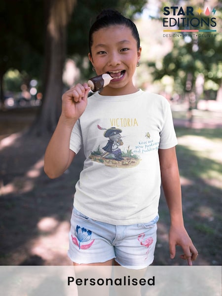 Star Editions Kids White 100% Cotton Personalised Highway Rat T-Shirt (AB9555) | £15