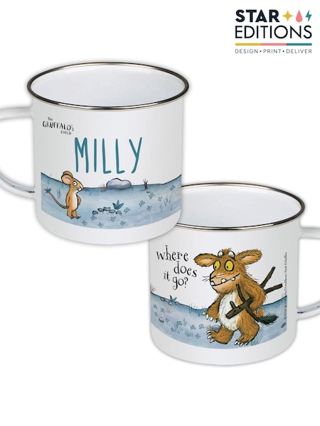 Star Editions Child Personalised Gruffalos Enamel White Mug (AB9556) | £15