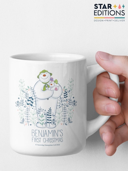 Star Editions Personalised The Snowman and the Snowdogs First Christmas Bone China White Mug (AB9593) | £20