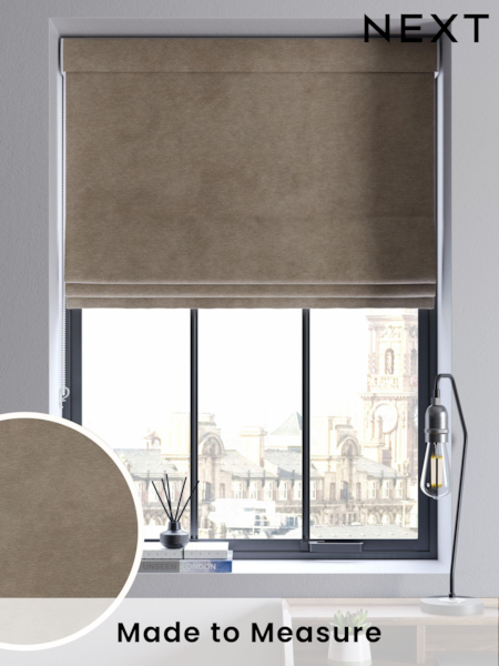 Natural Soft Touch Chenille Made to Measure Roman Blind (AB9715) | £79