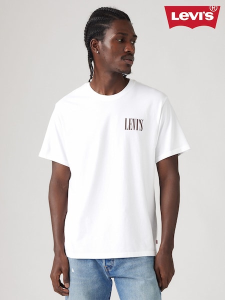 Levi's® White Relaxed Fit Short Sleeve 100% Cotton T-Shirt (AC0366) | £27