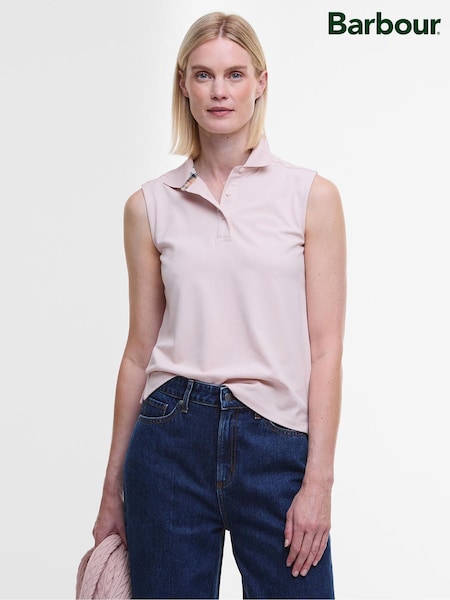 Barbour® Pink Bowford Sleeveless Polo Top (AC0469) | £45