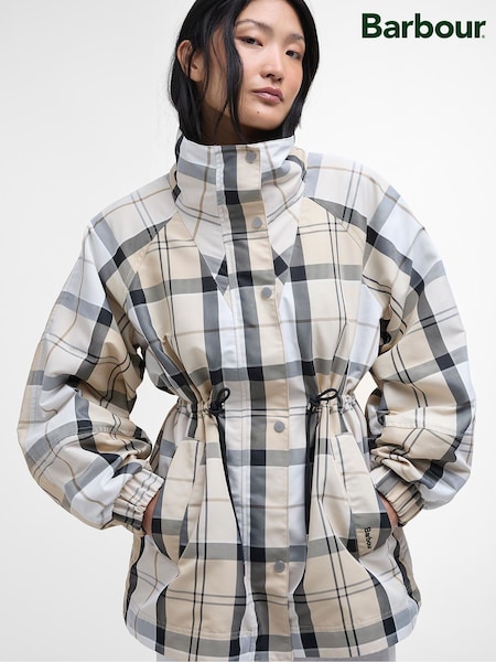 Barbour® Cream Suri Checked Showerproof Jacket (AC0501) | £199