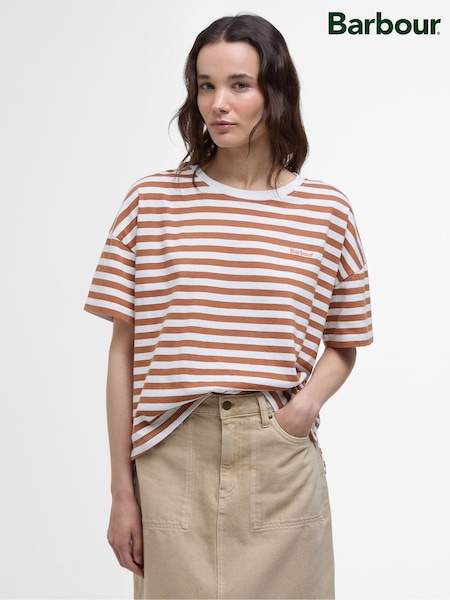 Barbour® Brown 100% Cotton Adria Stripe Top (AC0534) | £40