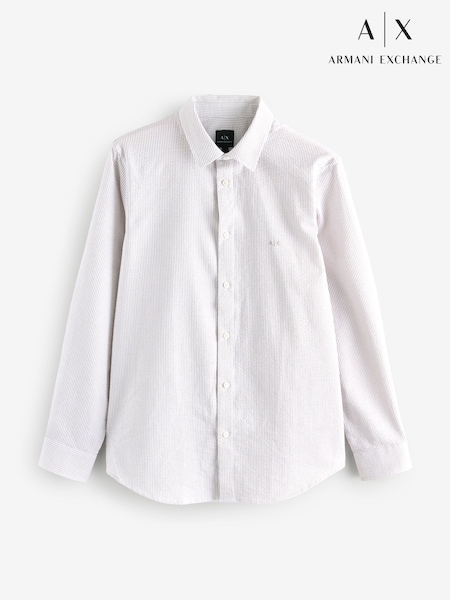 Armani Exchange Pinstripe 100% Cotton Brown Shirt (AC0561) | £100