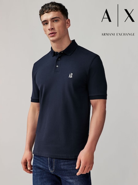 Armani Exchange Blue Logo Polo Shirt (AC0570) | £75