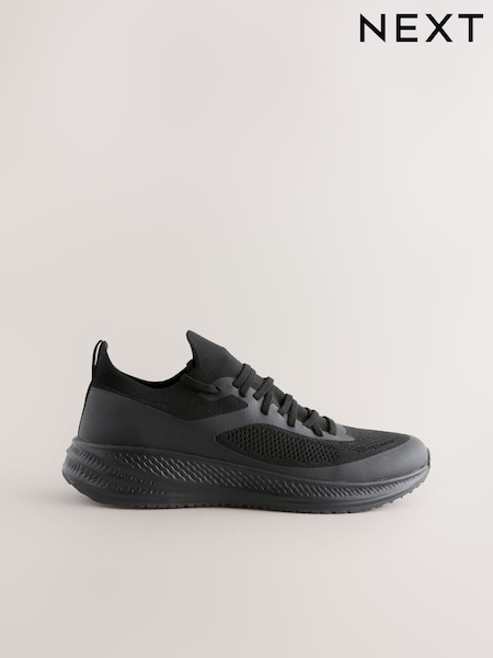 Black Knitted Trainers (AC0573) | £35