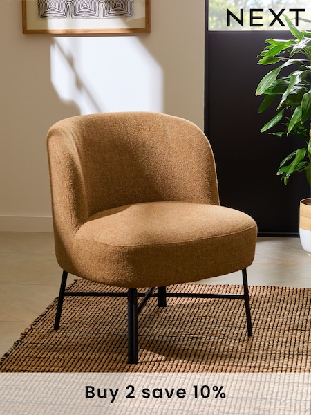 Chunky Marl Ochre Yellow Elvin Accent Chair (AC0575) | £199