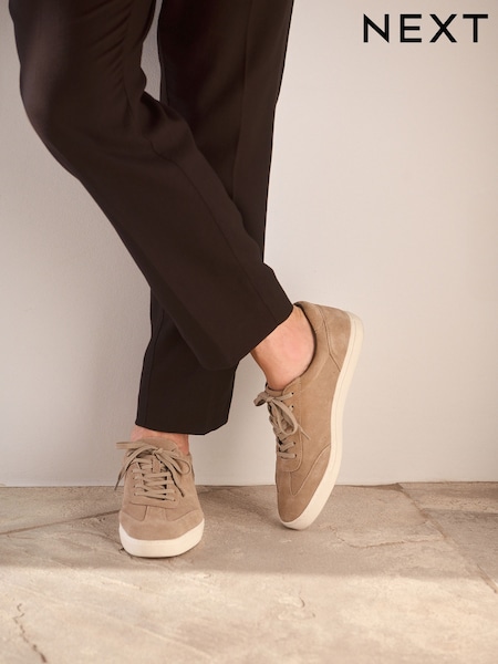 Neutral Suede Smart Trainers (AC0587) | £52