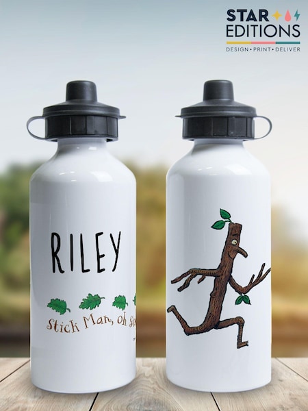 Star Editions Personalised Stick Man Running White Water Bottle (AC0611) | £15