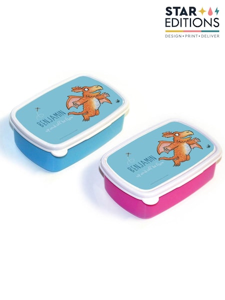 Star Editions Personalised Up and Off He Flew Zog Blue Lunchbox (AC0620) | £13