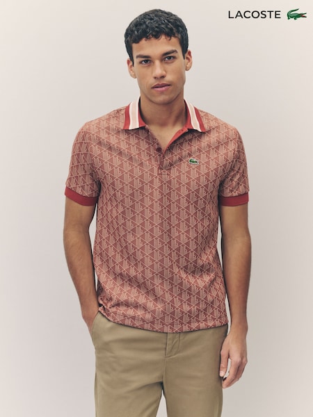 Lacoste Classic Fit Monogram Jacquard Polo Shirt (AC0692) | £120