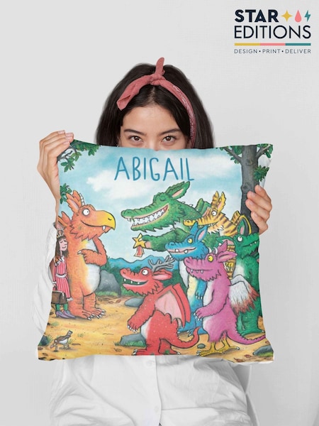 Personalised Zog and Friends Zog 100% Cotton Cushion by Star Editions (AC0813) | £25