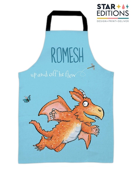 Star Editions Blue 100% Cotton Personalised Off He Flew Zog Childrens Apron (AC0821) | £15