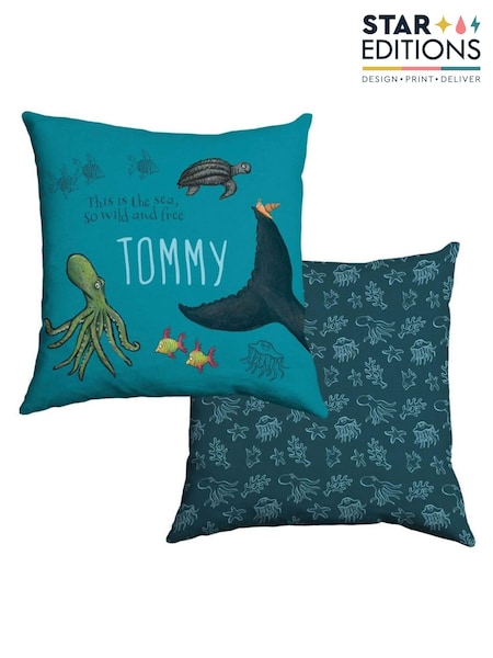 Personalised The Snail And The Whale and Free 100% Cotton Cushion by Star Editions (AC0929) | £25