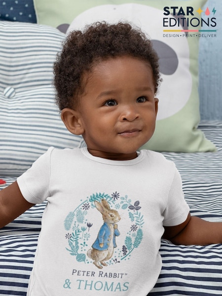 Star Editions Personalised Peter Rabbit and Me Babygrow (AC0937) | £18
