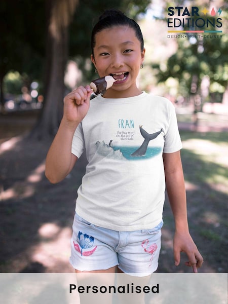 Star Editions Childrens White Personalised The Snail And The Whale 100% Cotton T-Shirt (AC0949) | £15