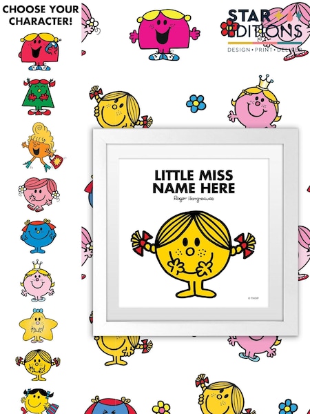 Personalised Little Miss Art Print 20x20cm Framed by Star Editions (AC0952) | £35