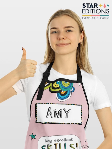 100% Cotton Personalised Excellent Skills Yum Tom Gates Apron by Star Editions (AC0953) | £25