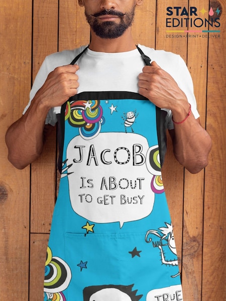 100% Cotton Personalised Get Busy Monster Tom Gates Apron by Star Editions (AC0956) | £25