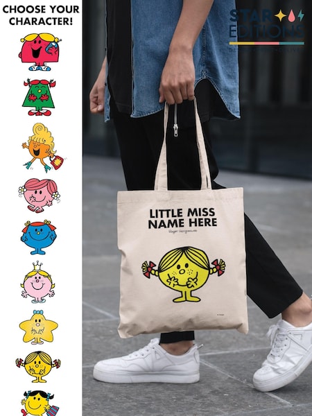 Star Editions 100% Cotton Little Miss Cream Personalised Tote Bag (AC0958) | £12