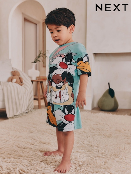 Blue/Orange Looney Tunes Single License 100% Cotton Short Pyjamas (9mths-9yrs) (AC1069) | £14 - £17