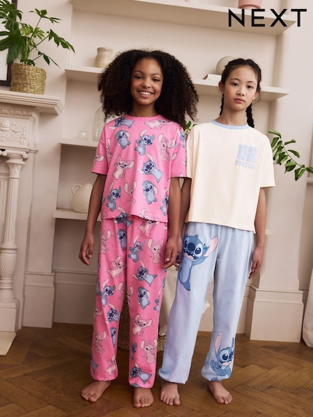 Pink/Blue Stitch Joggers Pyjamas 2 Pack (3-16yrs) (AC1135) | £32 - £39