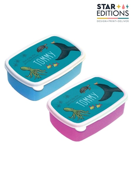 Star Editions Personalised This Is The Sea So Wild And Free Blue/Pink Lunch Box (AC1466) | £13