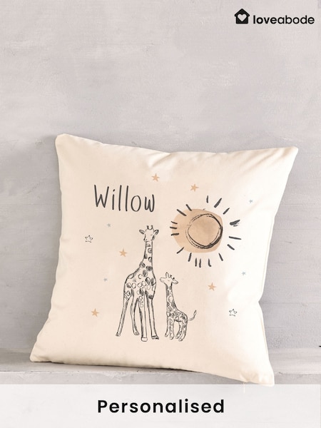 Personalised Giraffe Nursery Cushion (AC1531) | £23