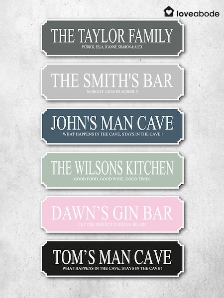 Loveabode Personalised Vintage Road Sign White Wall Art (AC1539) | £22