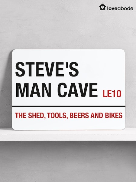 Loveabode Personalised Man Cave White Bar Sign (AC1540) | £18