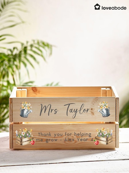 Loveabode Natural Personalised Teachers Gift Crate (AC1546) | £29