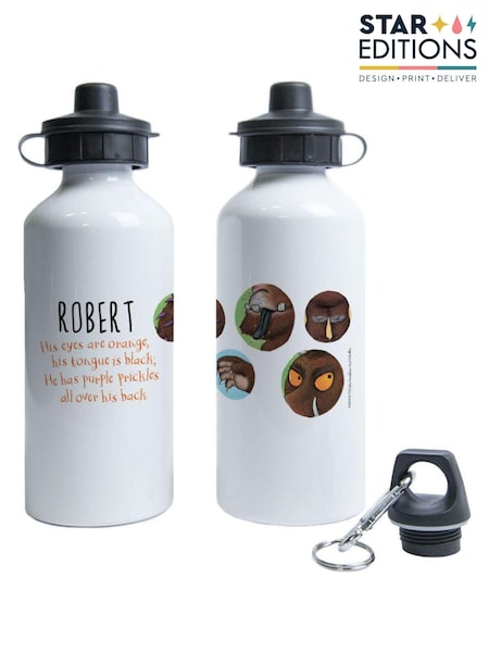 Star Editions Personalised "His eyes are orange, his tongue is black" Gruffalo White Water Bottle (AC1656) | £15