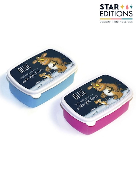 Star Editions Child Personalised Gruffalos Blue/Pink Lunch Box (AC1658) | £13