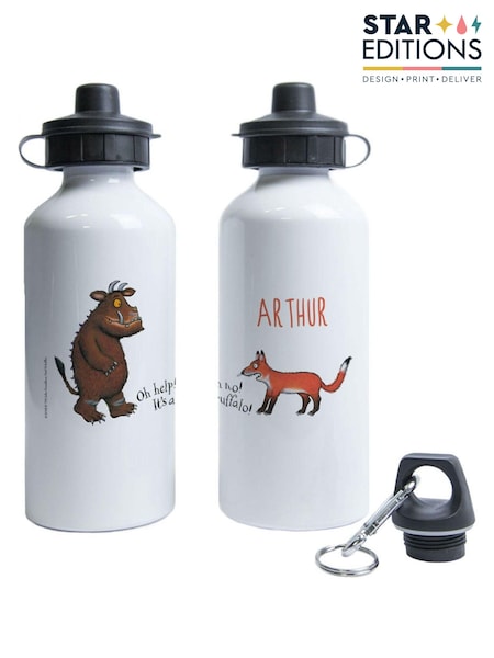 Star Editions Personalised Gruffalo and Fox White Water Bottle (AC1662) | £15