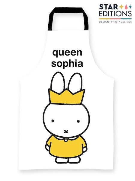 Star Editions Childrens Queen Personalised 100% Cotton Miffy White Apron (AC1663) | £15
