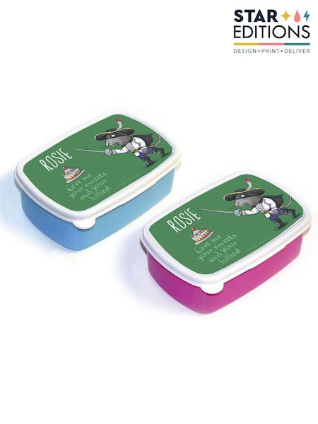 Star Editions Personalised Highway Rat Give Me Your Sweets Blue/Pink Lunch Box (AC1666) | £13