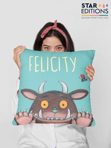Star Editions Personalised Gruffalo Blue 100% Cotton Cushion (AC1668) | £25