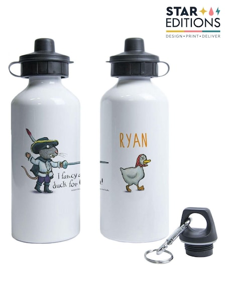 Star Editions Personalised "Duck for tea" Highway Rat White Water Bottle (AC1680) | £15