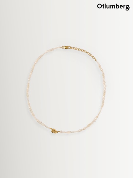 Otiumberg Gold Vermeil Pearl Link Up Necklace (AC1696) | £220