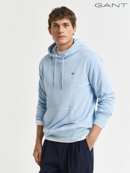 GANT Light Blue Regular-Fit Shield Hoodie (AC1827) | £99
