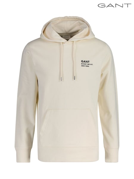 GANT Cream Script 100% Cotton Graphic Hoodie (AC1842) | £125