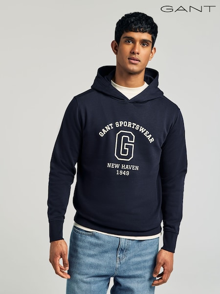 GANT Navy 100% Cotton Graphic Hoodie (AC1846) | £90